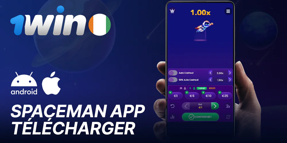 1Win application mobile pour jouer à Spaceman