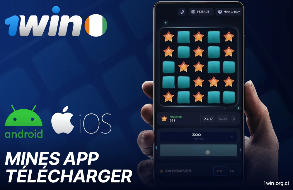 1Win Application mobile pour le jeu des Mines