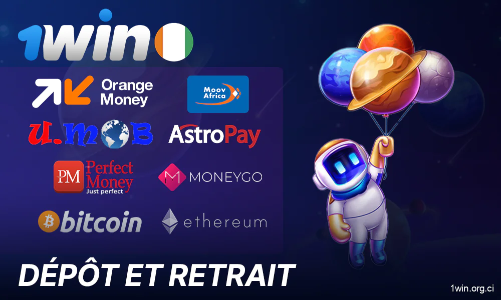 Méthodes de paiement disponibles sur 1Win pour jouer à Spaceman