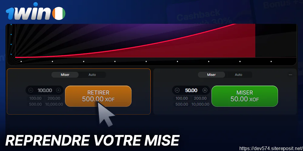 Retirez vos gains dans le jeu Aviator sur 1Win avant que l'avion ne s'écrase.