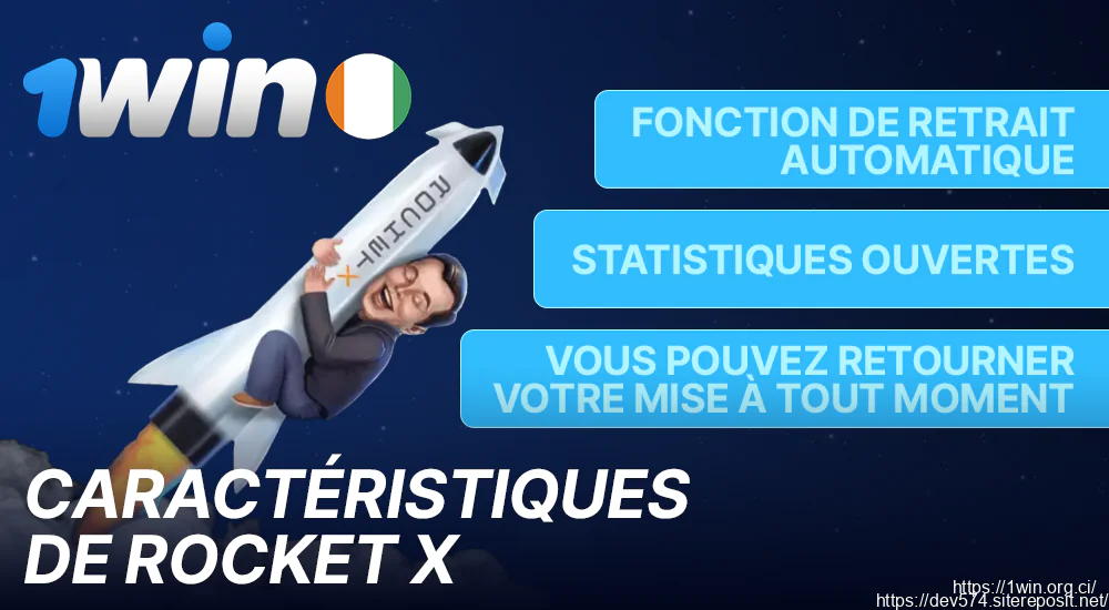 Principales caractéristiques du jeu Rocket X sur 1Win
