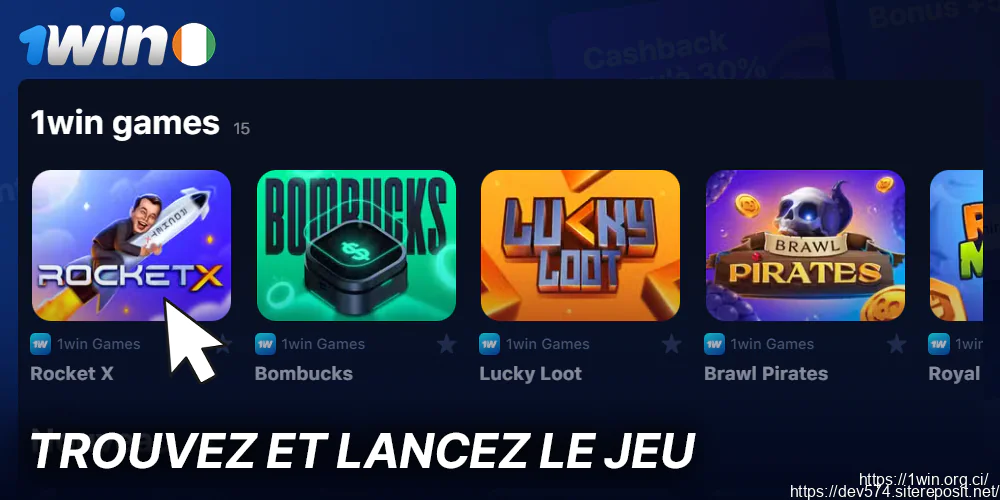Retrouvez le jeu Rocket X sur 1Win Casino