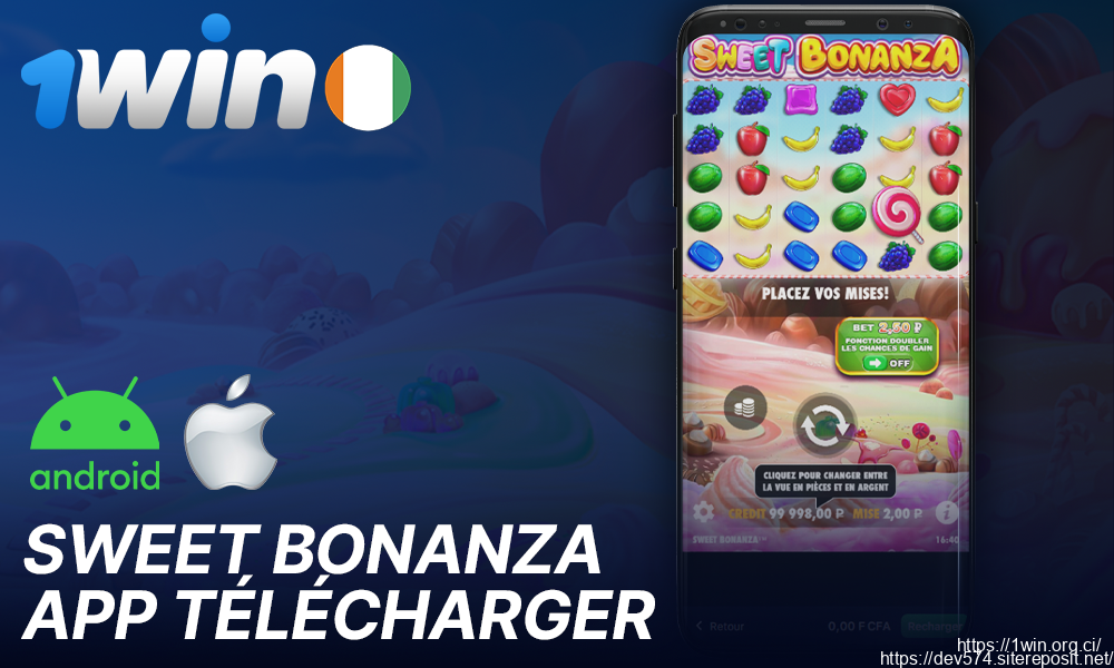 1Win application mobile pour jouer à Sweet Bonanza